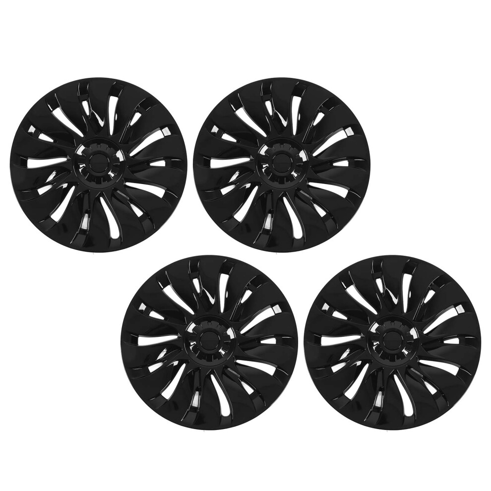 4Pcs Tesla Model Y Hub Covers Glossy Black 7055741475603