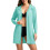 Comfortable Long Sleeve Beach Shirt Cooling Sun-emerald S 1