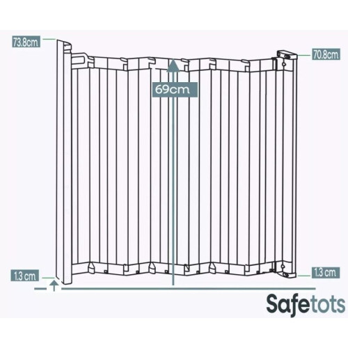 Safetots (Black, 55 - 89cm) Safetots Automatic Folding Retractable Baby Gate 2