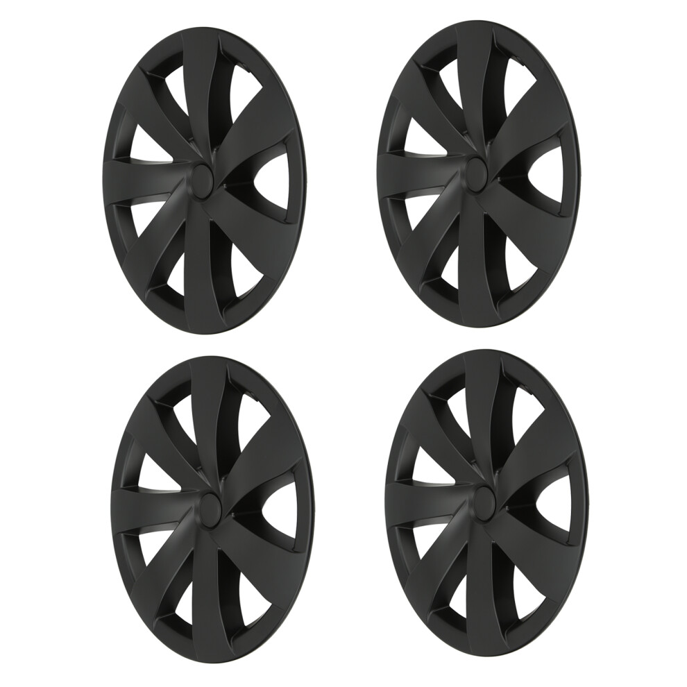 19In Hub Caps Sporty Matte 4Pcs Black 7055741515125