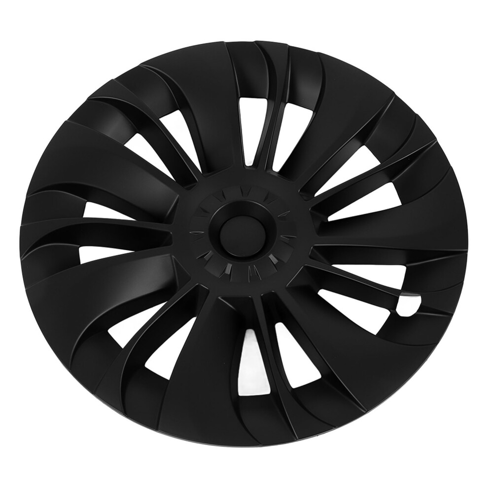 4X 19 Inch Hubcaps Asymmetrical For Tesla Model Y Black 7055741515170