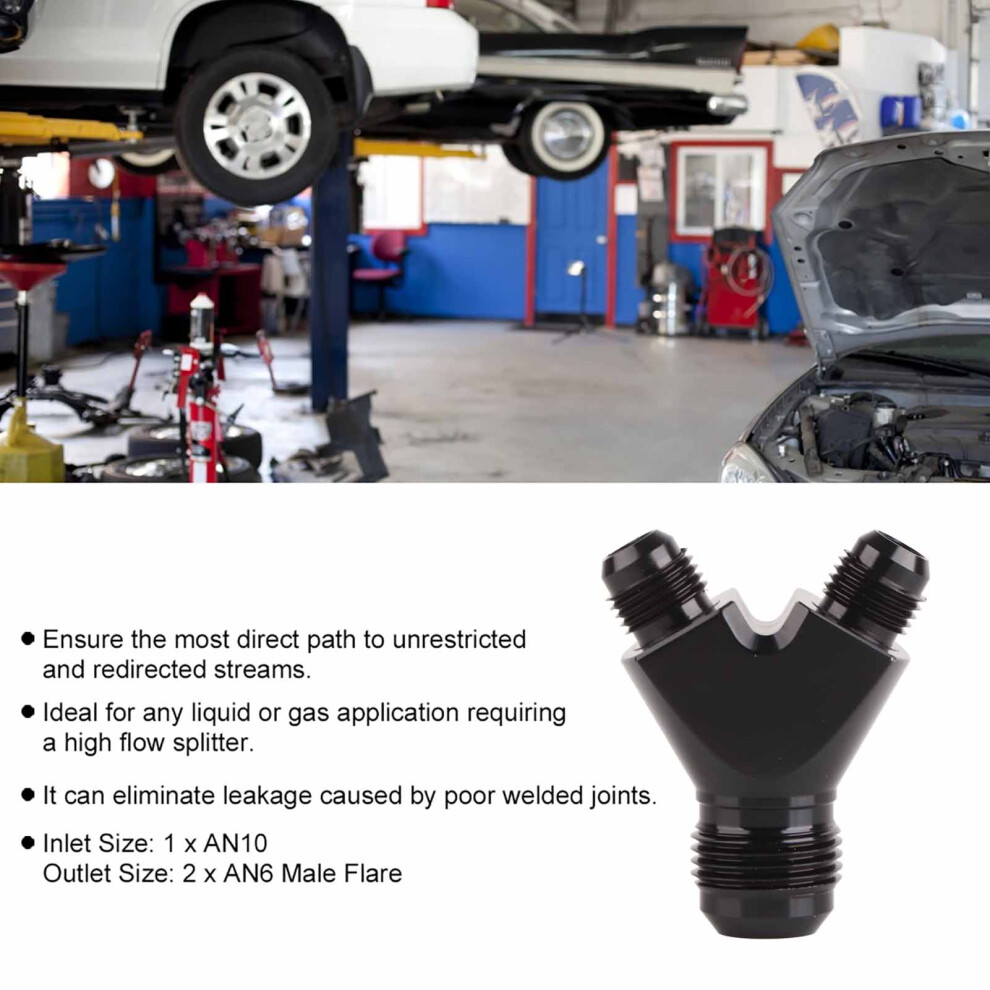 An10 To An6 Y-Block Connector Black 7055741517365