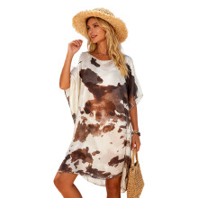 Robe portefeuille en serviette de plage à imprimé floral,-Blanc