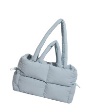 Puffer Shoulder Bag for Women Quilted Bag Large Capacity-Blue