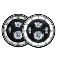 Faro LED Rotondo da 7 Pollici, Faro LED Fuoristrada con Abbaglianti e Anabbaglianti, Indicatori di Direzione DRL per Auto e Moto