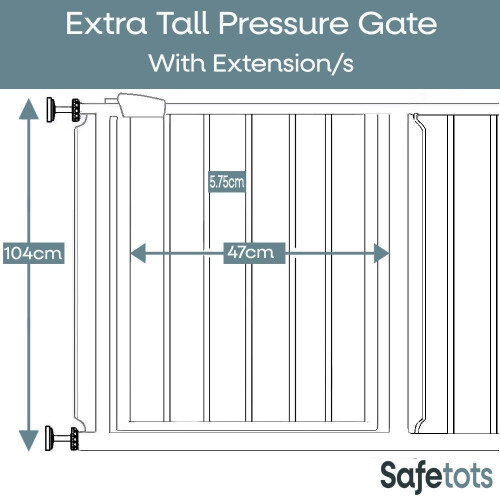 Safetots (White, 81.4cm - 89cm) Safetots Extra Tall Pressure Fit Gate 2