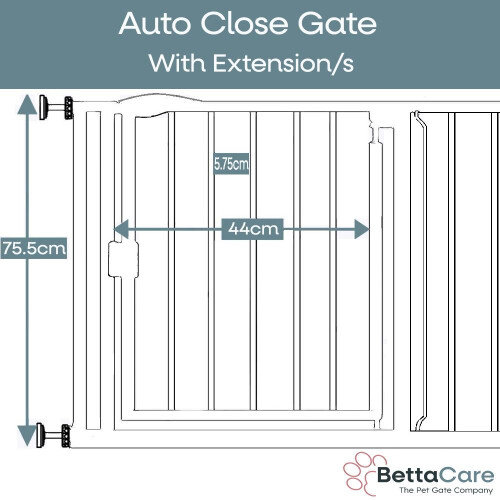 (Blanco, 89.4cm - 96.4cm) Bettacare Puerta Para Mascotas con Cierre Automático 2