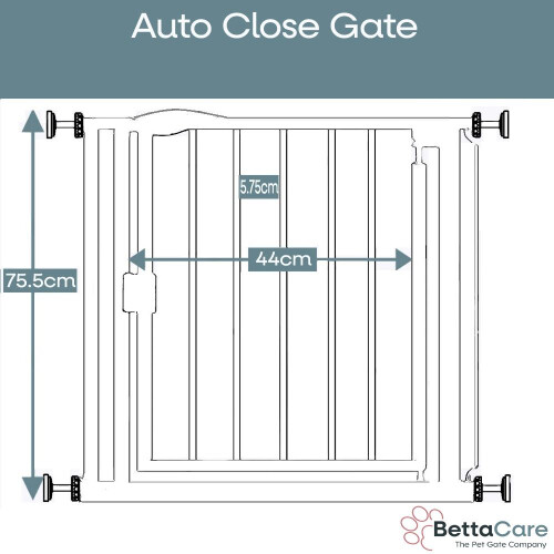 (White, 61cm - 66.5cm) Bettacare Auto Close Pet Gate 2
