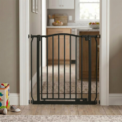 Safetots (Matt Black, 71cm - 80cm) Safetots Extra Tall Curved Top Gate 1