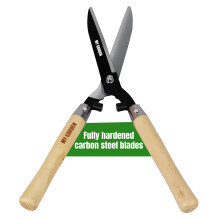Garden Hedge Shears 50 cm with Hardened Carbon Steel Blade 3mm Wooden Handle Lightweight for Trimming Hedges Shrubs