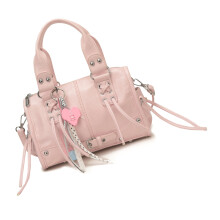 Sac à main à bandoulière en PU avec franges accrocheuses,-Rose
