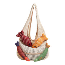 Sacs au Crochet, sac fourre-tout en maille de plage, sac Ă -Kaki
