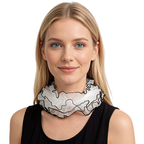 Victoriaanse kraag met ruches, elegant halsstuk,