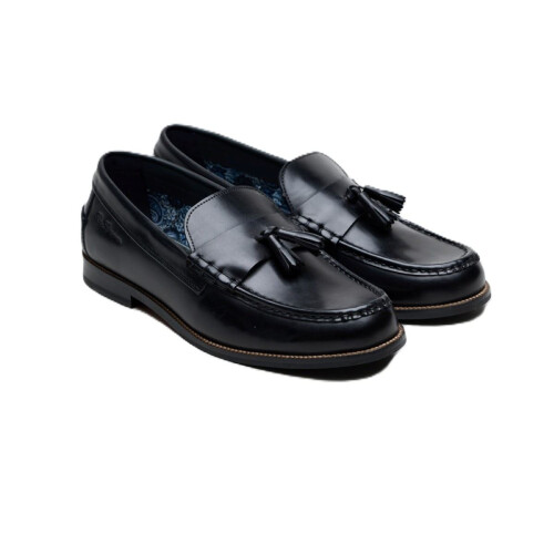 Ben Sherman (, ) Ben Sherman Sid Brush Off Leather Men's Black Tassel Loafers