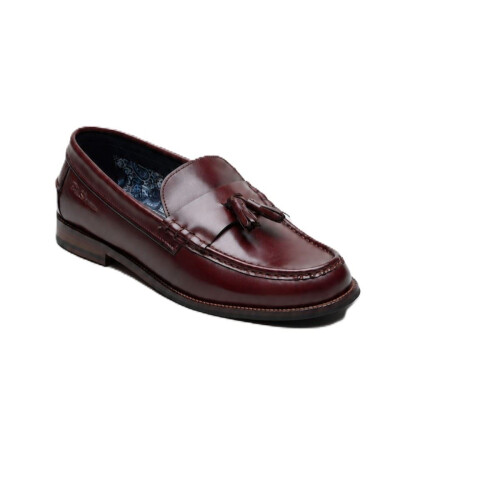 Ben Sherman (, ) Ben Sherman Sid Brush Off Leather Men's Burgundy Tassel Loafers