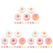 60St Miniatuur Donut Resin Fake Food Assorti Kleuren Huisdecoratie