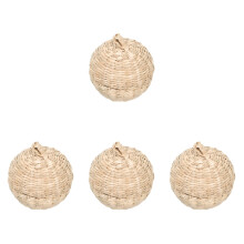 4St Bamboe Mandjes Lichtbruin Voor Fruit, Snacks En Meer
