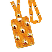 Soccer Print Card Holder With Detachable Lanyard And-5