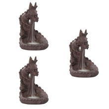 3Stk Dragon Räuchergefäß Brown Rückfluss Räucherstäbchenhalter