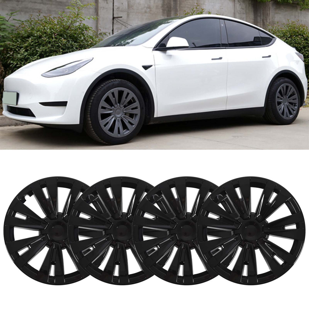 Model X Plaid Hub Caps, 19In Tesla Y 2020-23 Black 7055741596278