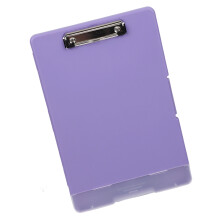 Plastic Clipboard with File Storage Box Container for-Purple
