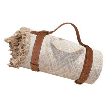 Großzügige 180 x 180 cm große Campingdecke mit-weißes Khaki
