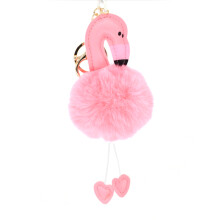 1Porte- Flamingo Rose Fourrure Accessoire Mode Femme