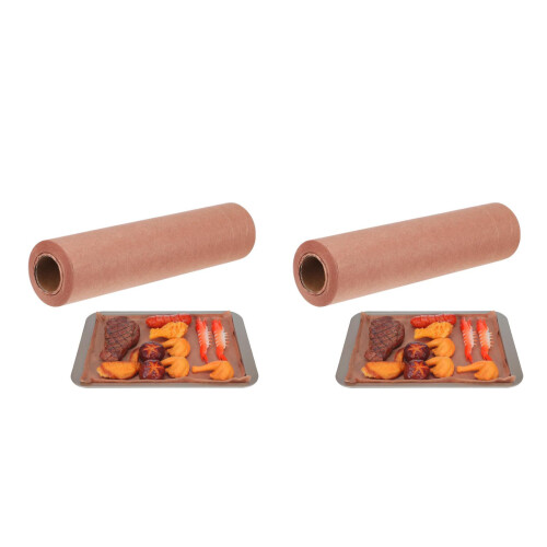 2Rouleaux Papier Kraft Rose Résistant Pour Usage Culinaire