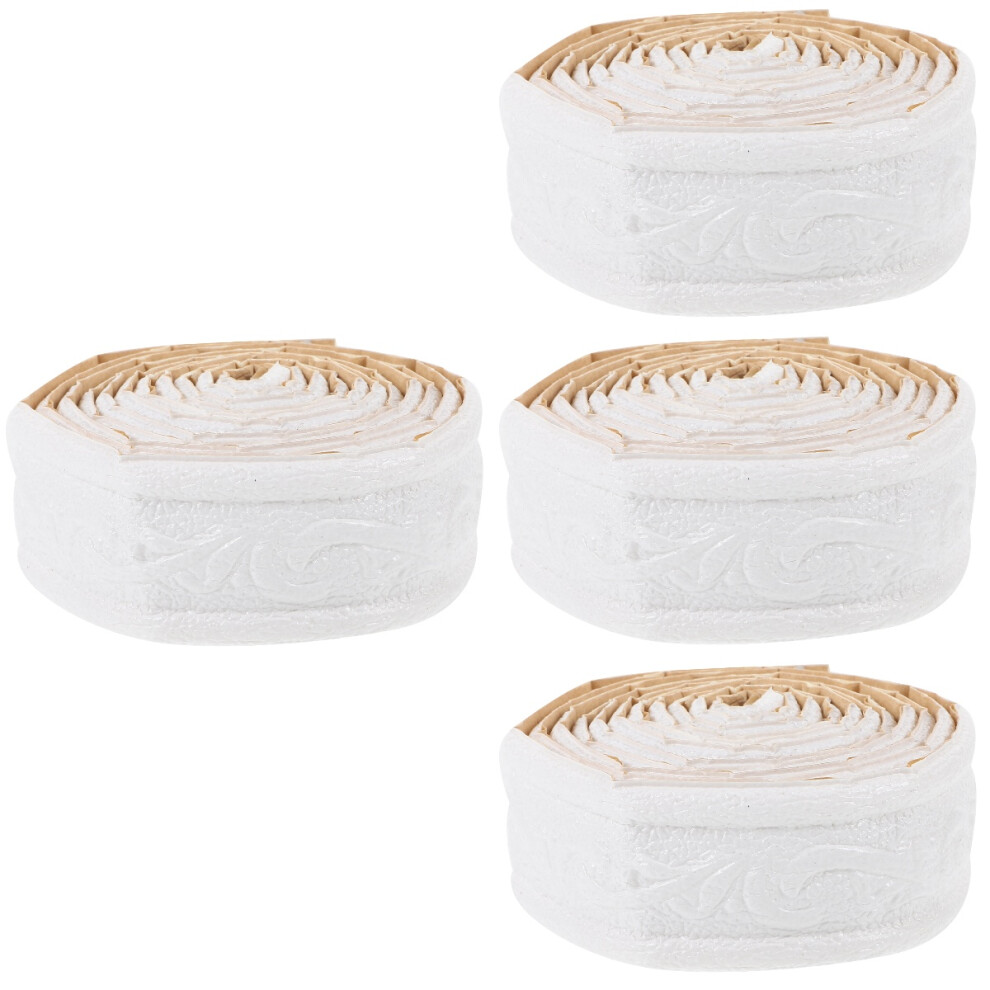 4Rolls White Pvc Self-Adhesive Flexible Wall Molding Trim For Corners 3311956134402