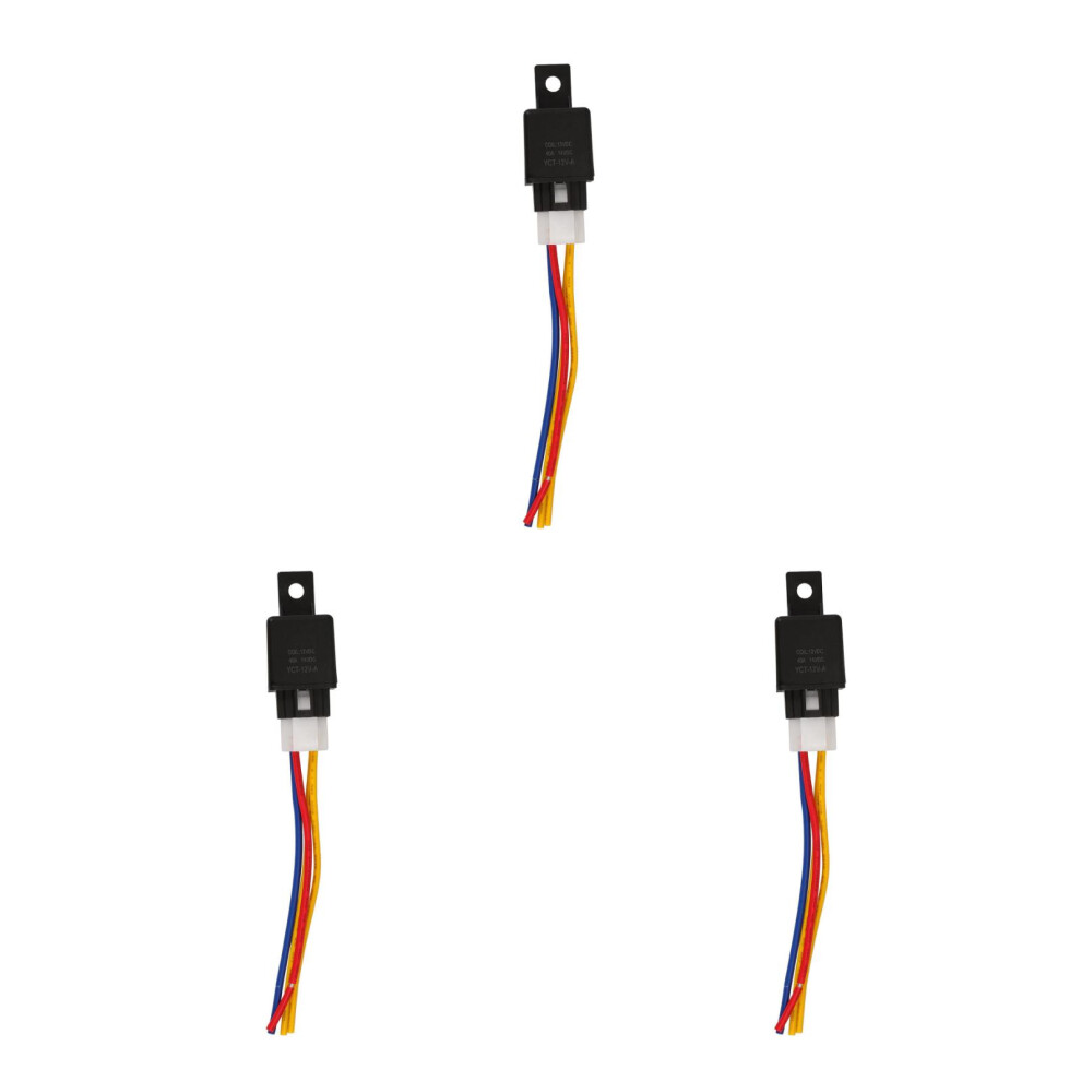 3Pcs 12V Relay For Auto Flasher Reliable Automotive Black 3311956134662