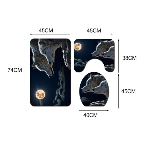 3PCS Night Bathroom Mat Bundle