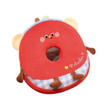 Oreiller de repos en soie glacée mignon pour le bureau et-Rouge