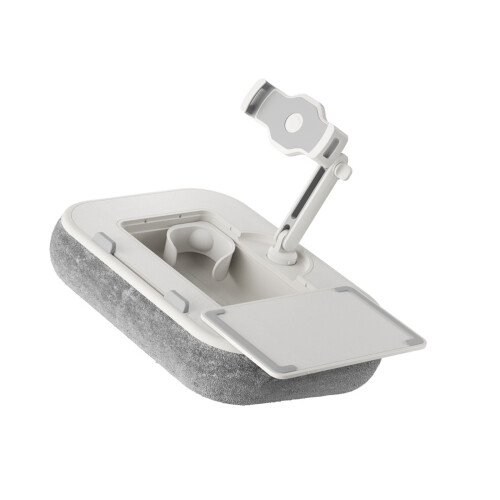 Foldable Laptop Tablet Stand with Drink Holder and-White