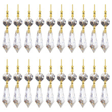 20PCS DIY Transparent Teardrop Chandelier Pendant Parts Beads, Chandelier Hanging Decoration