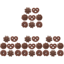 32Pcs Fake Cookie Models Coffee Shade Educational and Home Decor