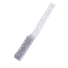 1M Ruban Strass Argenté Thermocollant Ceinture Costume