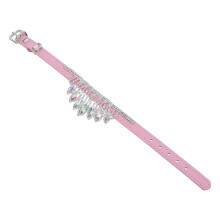 1Collier Pour Réglable En Cuir PU Rose Orné De
