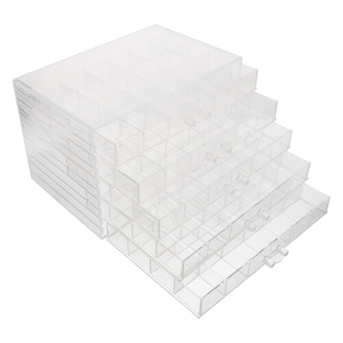 120Cases Boîte Rangement Empilable Plastique Clair 5 Étages