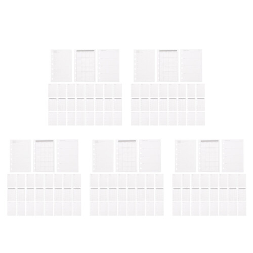 5Stk A7 Nachfüllblätter Für Planer Weiß 6-Loch Binder Inserts