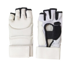 Gants de boxe demi-doigt, gants de Kickboxing,-Blanc XL