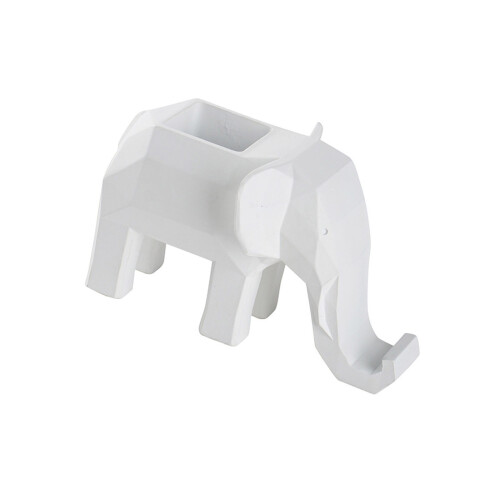 Geometric Elephant Phone Stand And Pen Stand Desktop-White