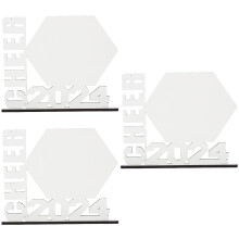 3Stk Sublimierbare Weiße Holzrahmen DIY -Ornament Und Partydeko