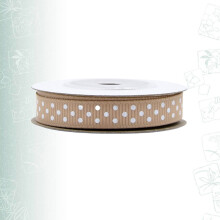 5 Khaki Dotted Ribbon 1Cm Breed DIY Cadeaulint Feest Decoratie