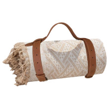 Couverture de camping pliante de voyage 180x130cm-blanc kaki