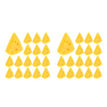 60Pcs Portable Yellow Mini Cheese Models for Dollhouse & Craft Display