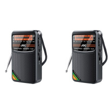 2X Taschenradio Tragbares -Vollbandradio AM/FM/SW-Radio mit Wiederaufladbarem Akku, Kopfhörer-Miniradio für Alte,A