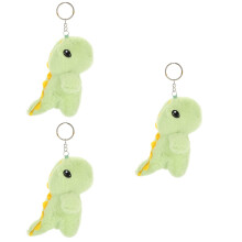 3Stk Niedlicher Dinosaurier Schlüsselanhänger Hellgrün Accessoire