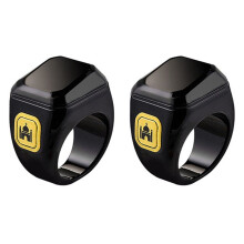 2X Ring Elektronischer Fingerzähler Anbetungszeit Erinnerung Zählen Gebet Fingerringzähler 18 mm Schwarz