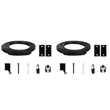 2X Flexible, Biegbare Vorhangschiene, Decken- und Wandmontage, Schwarze, Gebogene Hochleistungs-Schiebevorhangschiene für Wohnmobile, 5 Meter
