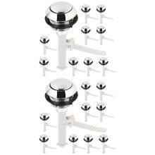 24Pcs Toilet Repair Push Buttons Silver Plastic Tank Flush Button Kit